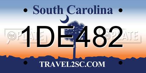 1DE482 South Carolina License Plate