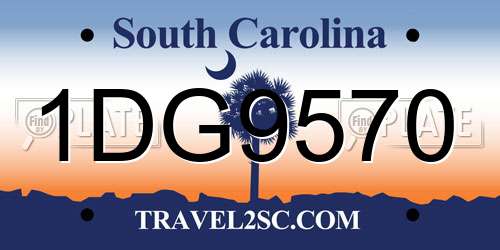1DG9570 South Carolina License Plate