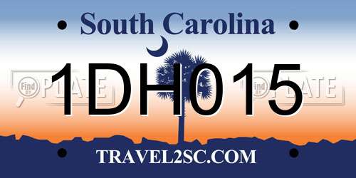 1DH015 South Carolina License Plate