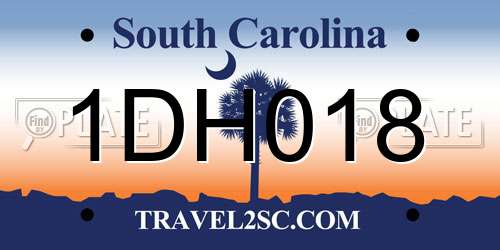 1DH018 South Carolina License Plate