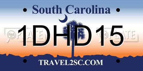 1DHD15 South Carolina License Plate