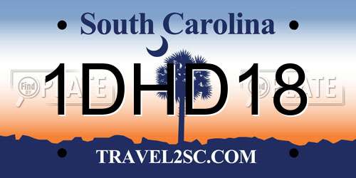 1DHD18 South Carolina License Plate