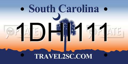 1DHI111 South Carolina License Plate
