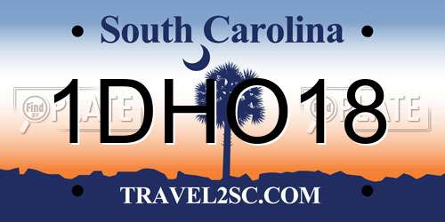1DHO18 South Carolina License Plate