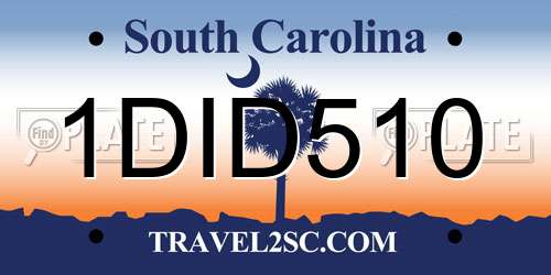 1DID510 South Carolina License Plate