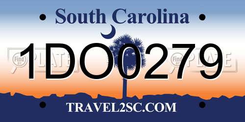 1DO0279 South Carolina License Plate