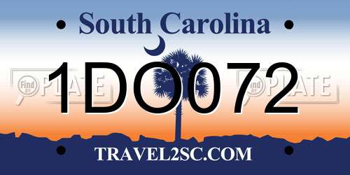 1DO072 South Carolina License Plate