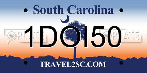 1DOI50 South Carolina License Plate