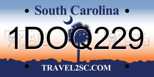 1DOQ229 South Carolina License Plate