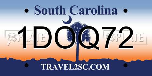 1DOQ72 South Carolina License Plate