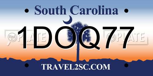 1DOQ77 South Carolina License Plate