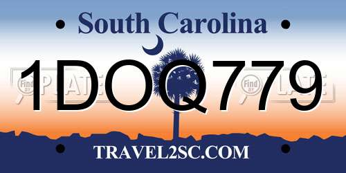 1DOQ779 South Carolina License Plate