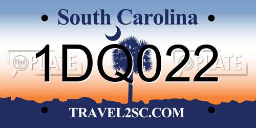 1DQ022 South Carolina License Plate