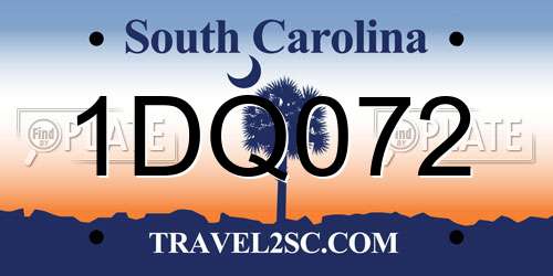 1DQ072 South Carolina License Plate