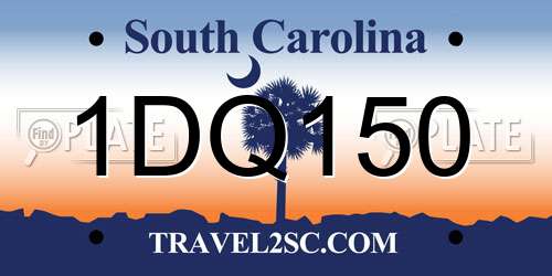 1DQ150 South Carolina License Plate