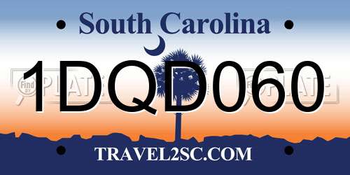1DQD060 South Carolina License Plate