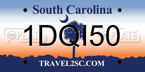 1DQI50 South Carolina License Plate