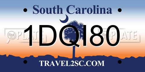 1DQI80 South Carolina License Plate