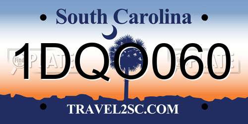 1DQO060 South Carolina License Plate