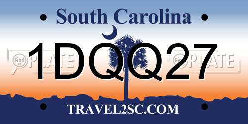 1DQQ27 South Carolina License Plate