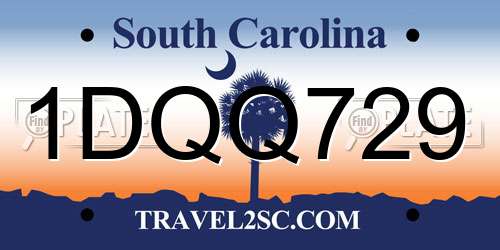 1DQQ729 South Carolina License Plate