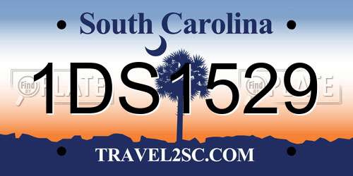 1DS1529 South Carolina License Plate