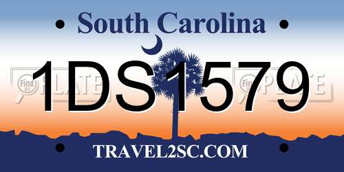 1DS1579 South Carolina License Plate