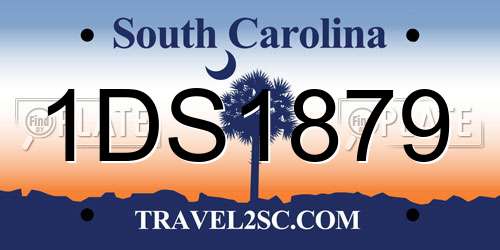 1DS1879 South Carolina License Plate