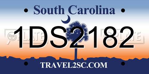 1DS2182 South Carolina License Plate