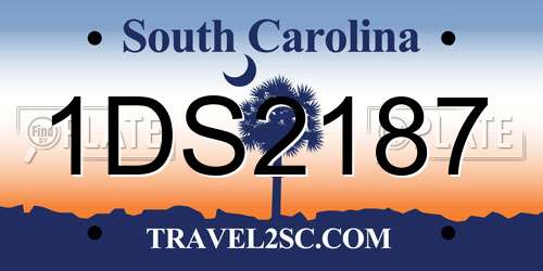 1DS2187 South Carolina License Plate