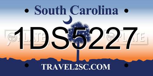 1DS5227 South Carolina License Plate