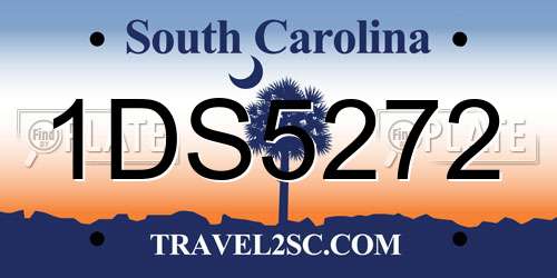 1DS5272 South Carolina License Plate