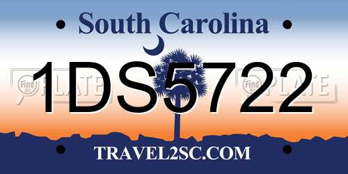 1DS5722 South Carolina License Plate