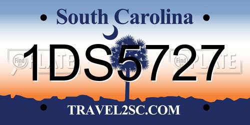 1DS5727 South Carolina License Plate