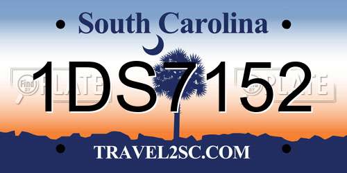 1DS7152 South Carolina License Plate