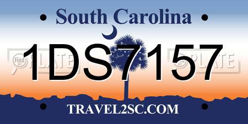 1DS7157 South Carolina License Plate