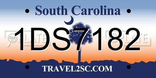 1DS7182 South Carolina License Plate
