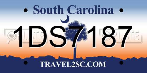1DS7187 South Carolina License Plate