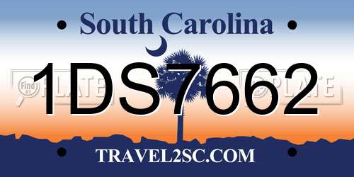 1DS7662 South Carolina License Plate