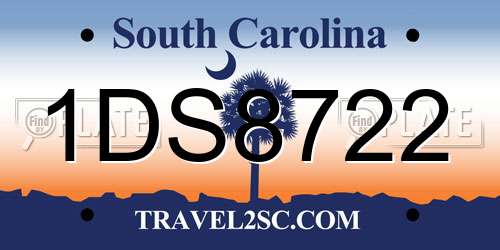 1DS8722 South Carolina License Plate
