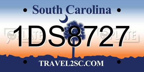 1DS8727 South Carolina License Plate