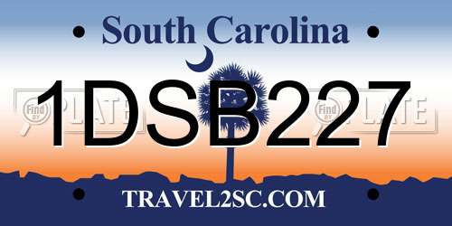 1DSB227 South Carolina License Plate