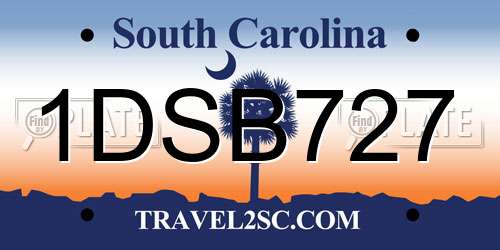 1DSB727 South Carolina License Plate