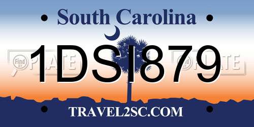 1DSI879 South Carolina License Plate
