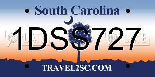 1DSS727 South Carolina License Plate