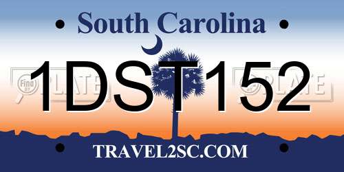 1DST152 South Carolina License Plate