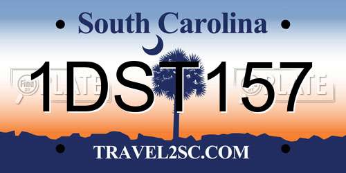 1DST157 South Carolina License Plate