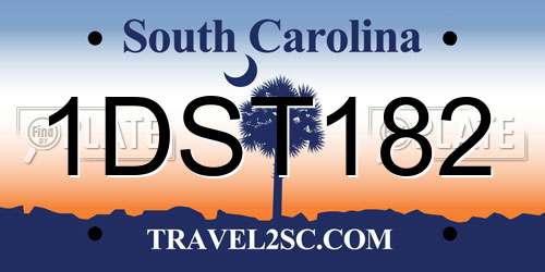 1DST182 South Carolina License Plate