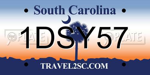 1DSY57 South Carolina License Plate