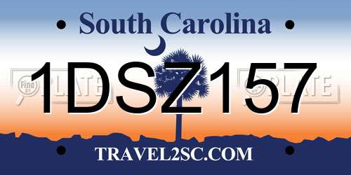 1DSZ157 South Carolina License Plate